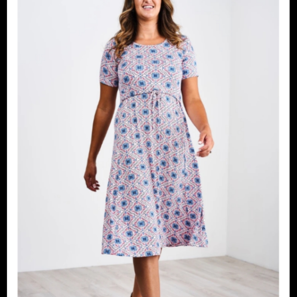 Latched Mama Drawstring Midi Dress